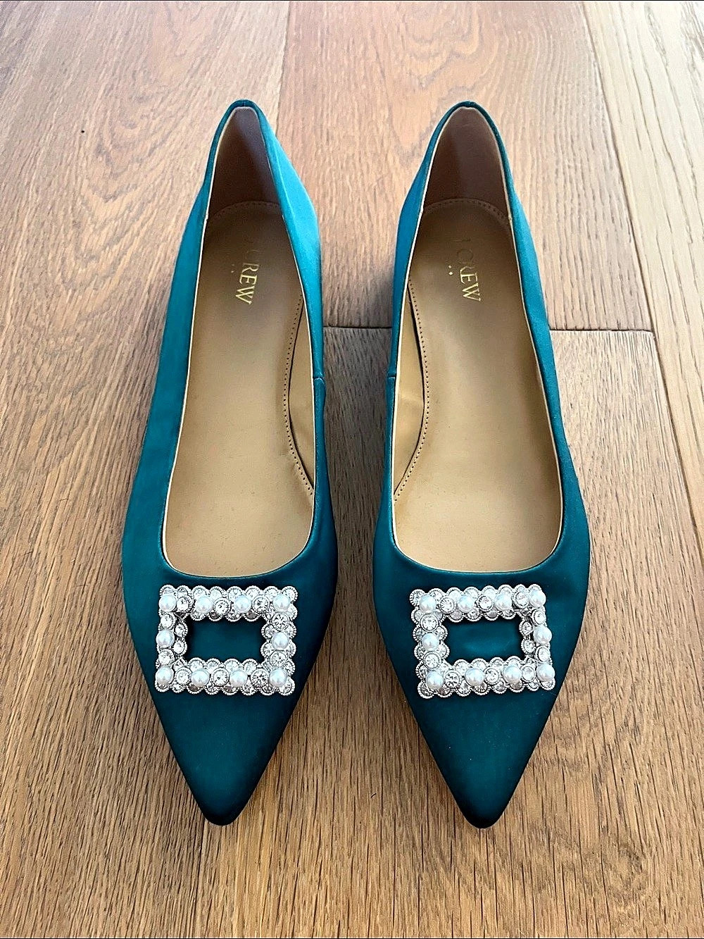 J.Crew Pointed Toe Flats  in green  US 10.5